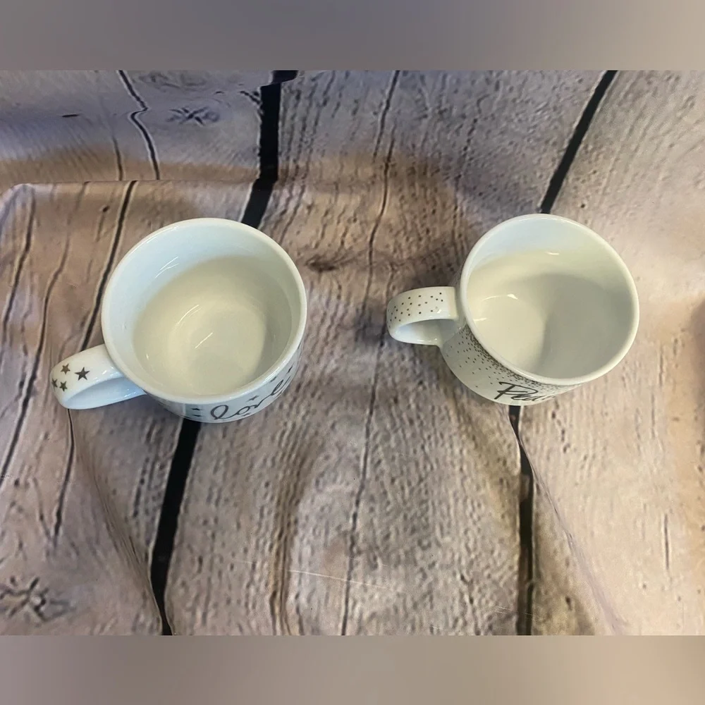 5/$20 Pier 1 Imports‎ Holiday Sentiment Stackable Mugs Set of 2 Replacement Cups